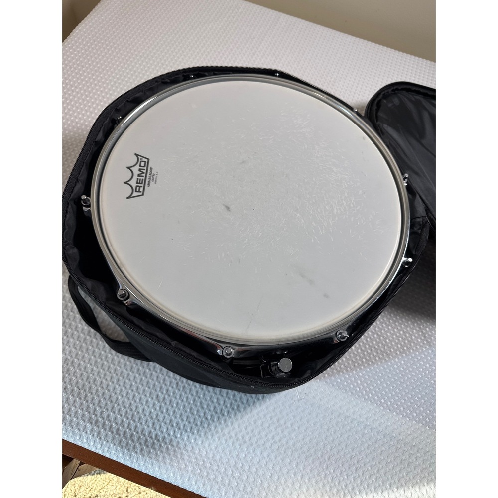 Remo Snare Drum 14in Black Good With Padded Gig Bag Case Chrome Hardware